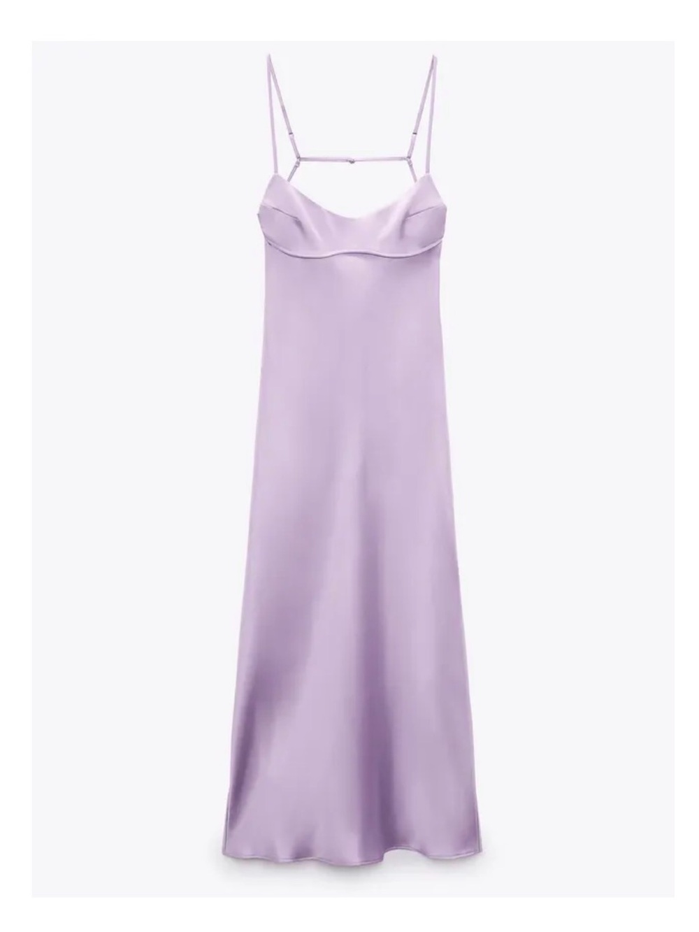 Zara Viral on TikTok Lilac Satin Slip Dress with Adjustable Straps